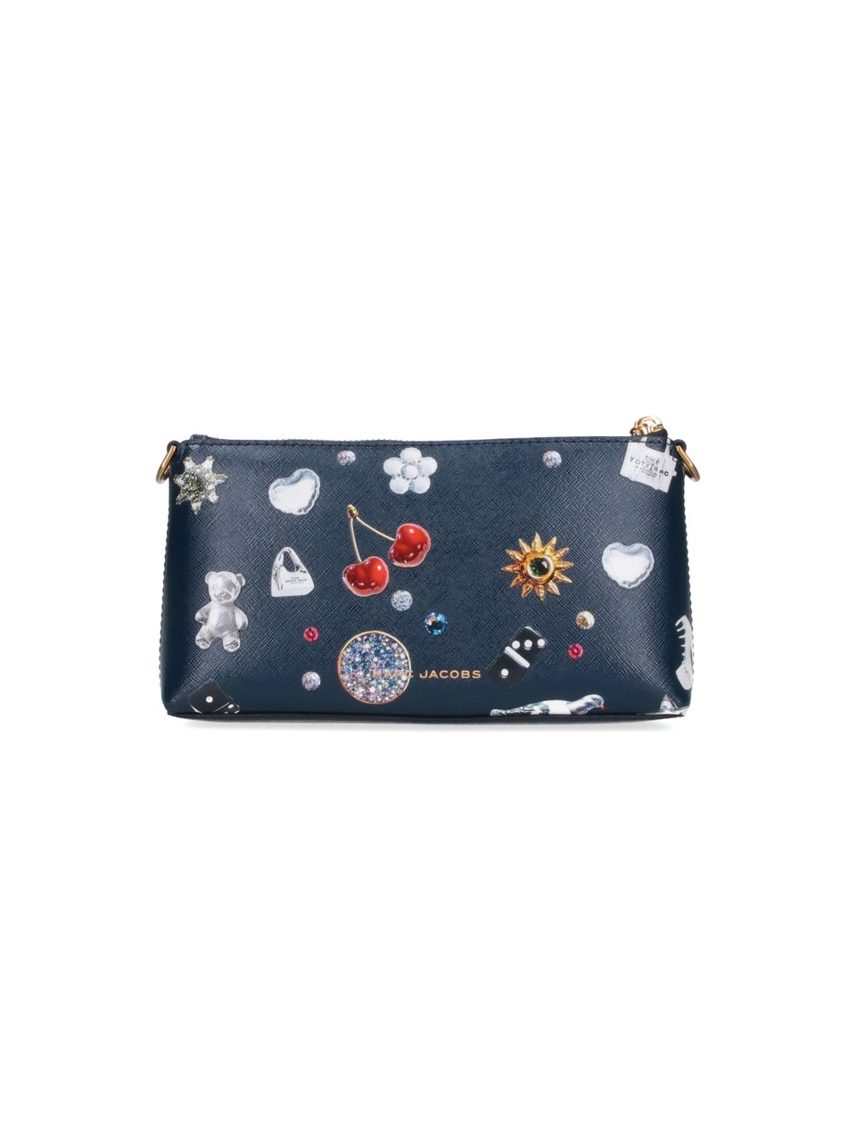 Marc Jacobs Rectangular Navy Bag with Colorful Patches Blauw