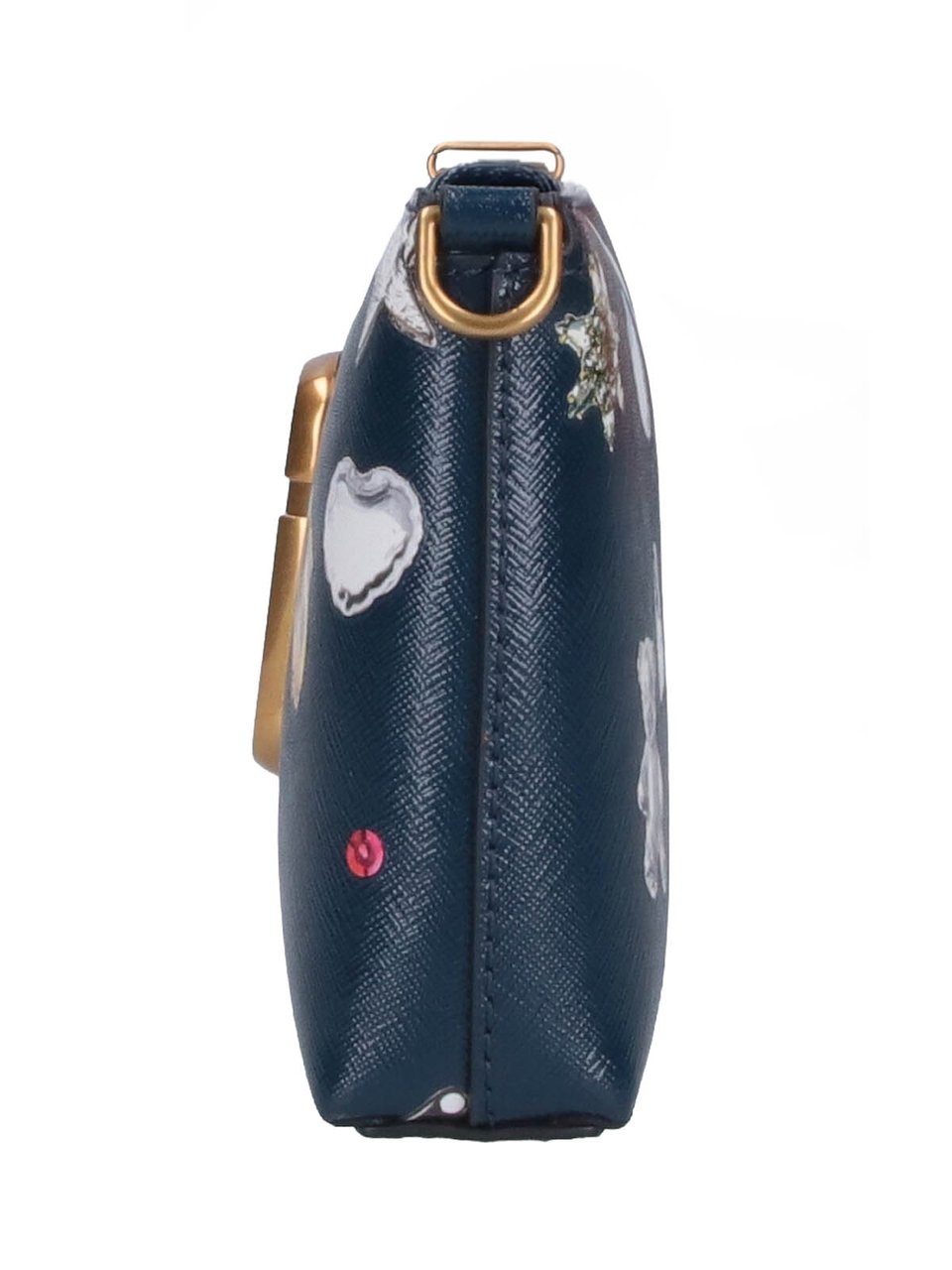 Marc Jacobs Rectangular Navy Bag with Colorful Patches Blauw
