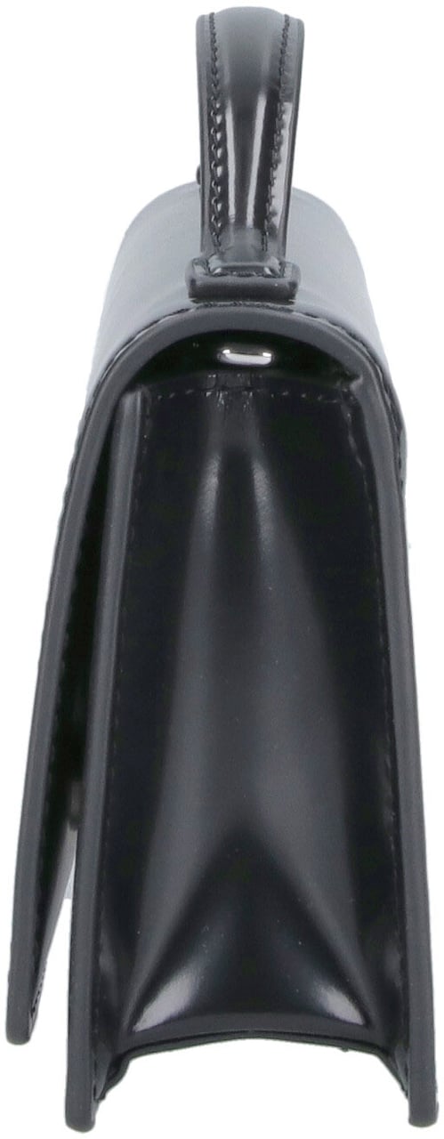 Marc Jacobs Black The Mirror Brushed Leather Handbag Zwart