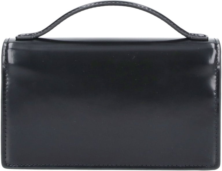 Marc Jacobs Black The Mirror Brushed Leather Handbag Zwart