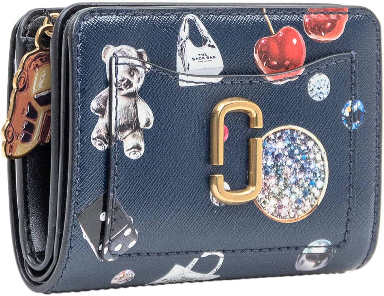 Marc Jacobs Portafoglio Compatto Stampa Grafica Navy
