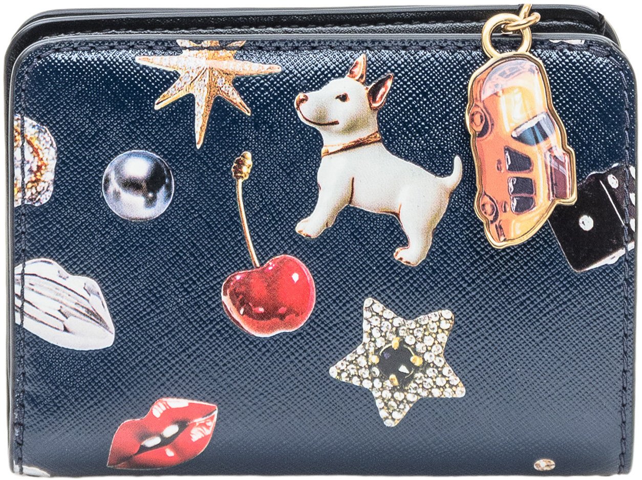 Marc Jacobs Portafoglio Compatto Stampa Grafica Navy