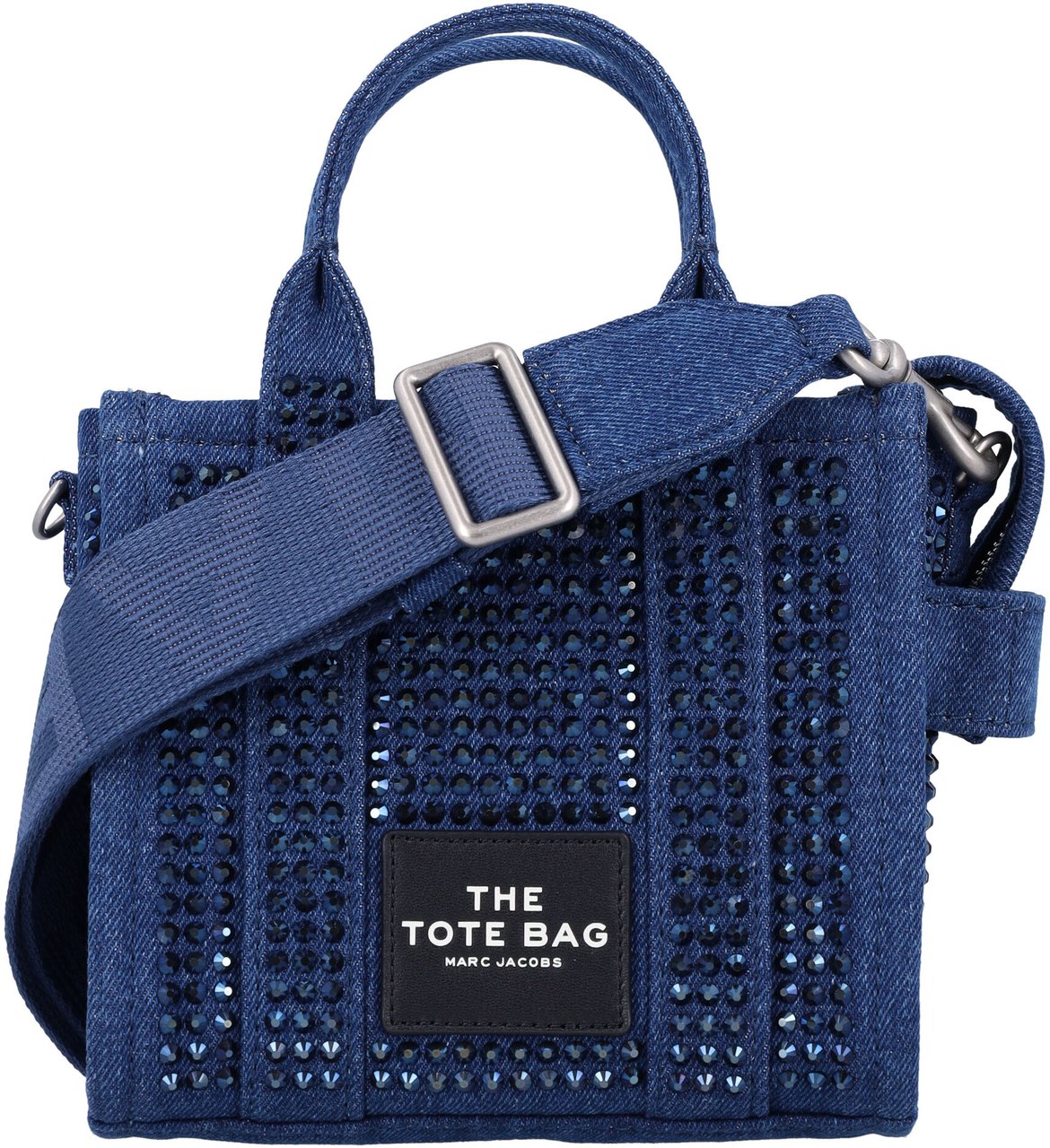 Marc Jacobs The crystal denim crossbody tote bag Blauw