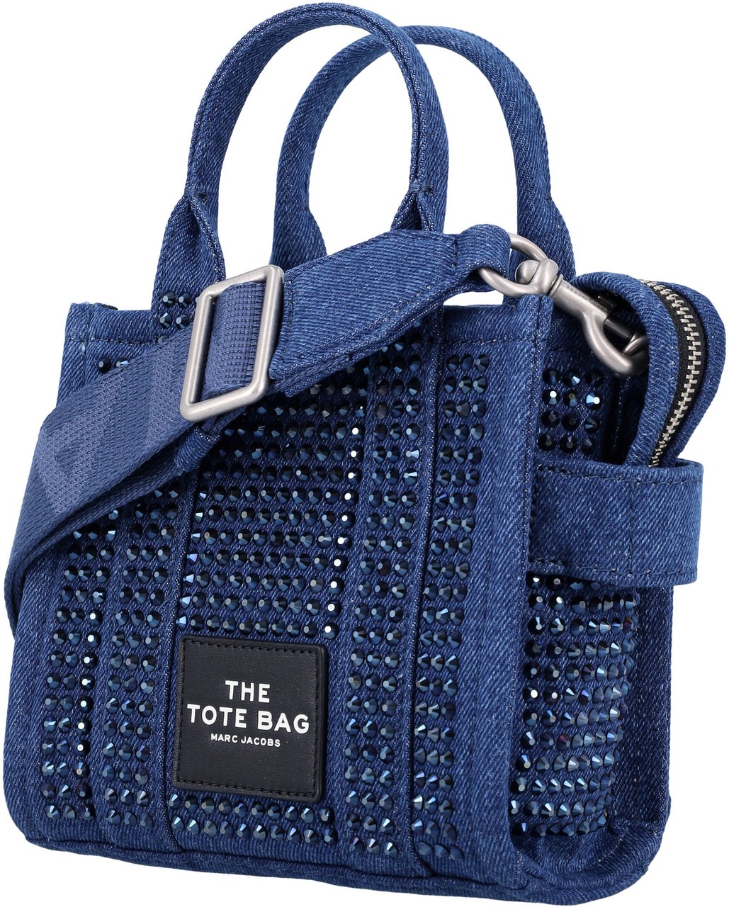 Marc Jacobs The crystal denim crossbody tote bag Blauw