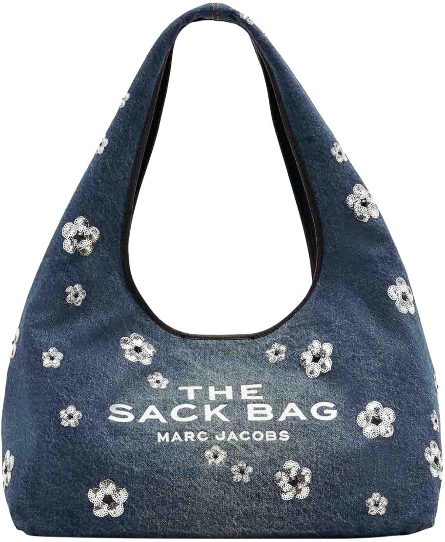 Marc Jacobs The Sequin Daisy Denim Sack Bag Blauw