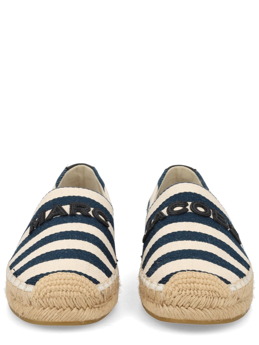 Marc Jacobs Navy Striped Canvas Jute Espadrilles Neutraal