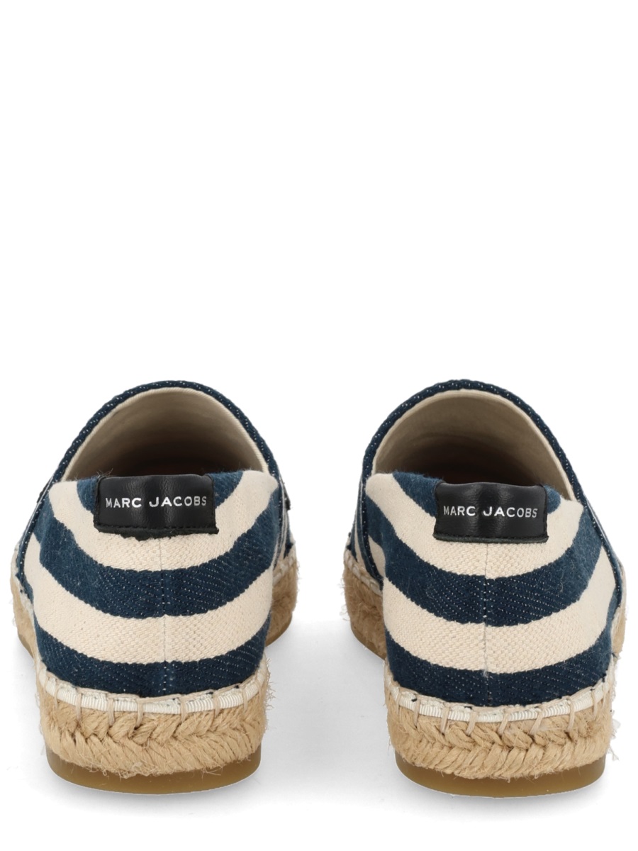 Marc Jacobs Navy Striped Canvas Jute Espadrilles Neutraal