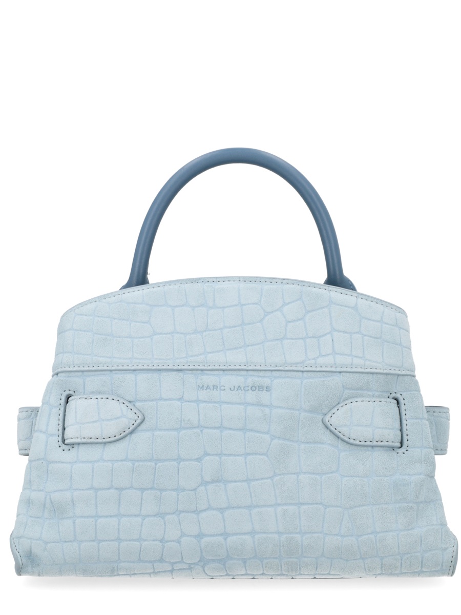 Marc Jacobs Dakota Cow Leather Crocodile Handbag Blauw