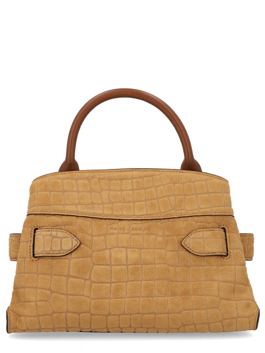 Marc Jacobs Black Dakota Crocodile Embossed Leather Shoulder Bag Bruin