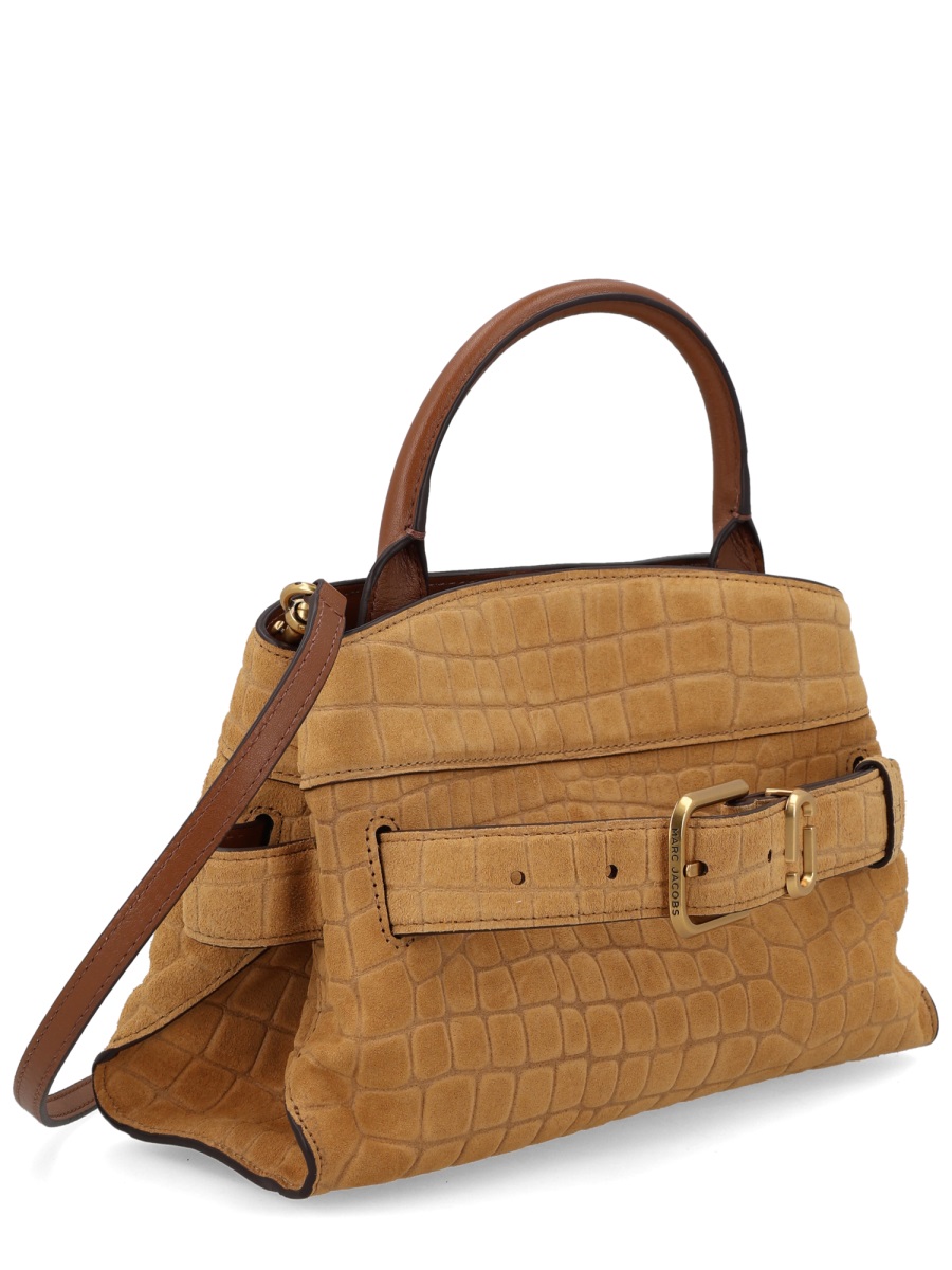 Marc Jacobs Black Dakota Crocodile Embossed Leather Shoulder Bag Bruin