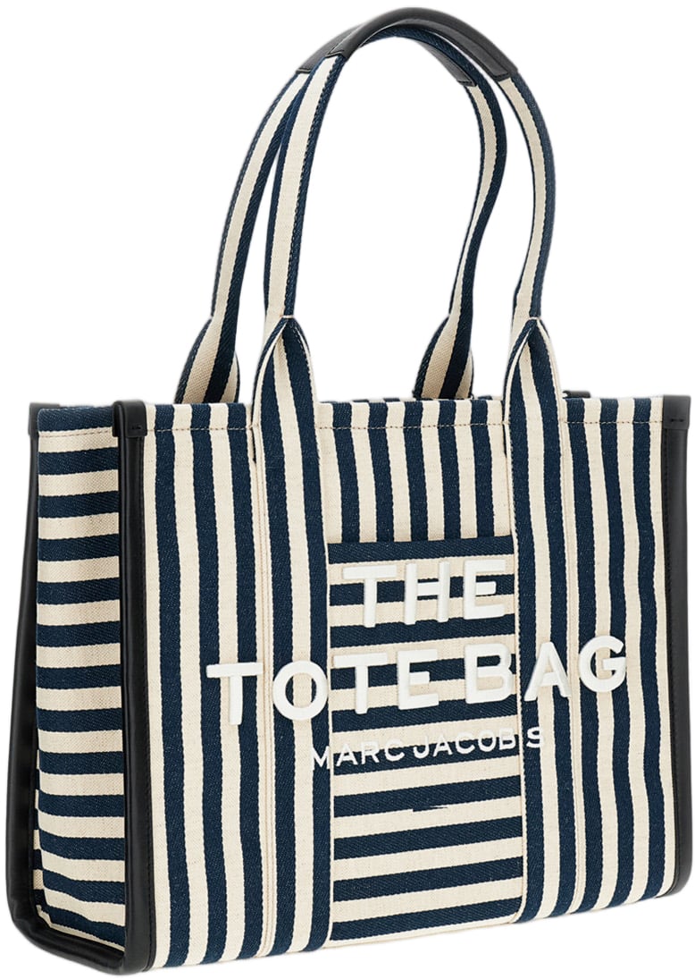 Marc Jacobs The Stripe Canvas Large Tote Bag Blauw