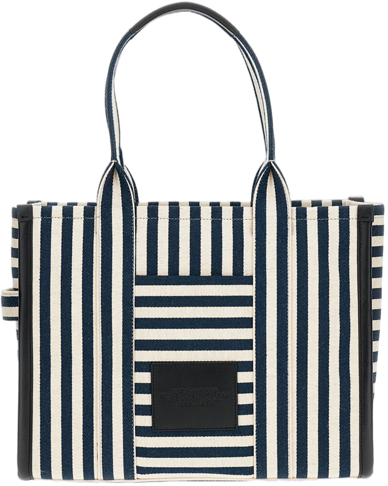 Marc Jacobs The Stripe Canvas Large Tote Bag Blauw