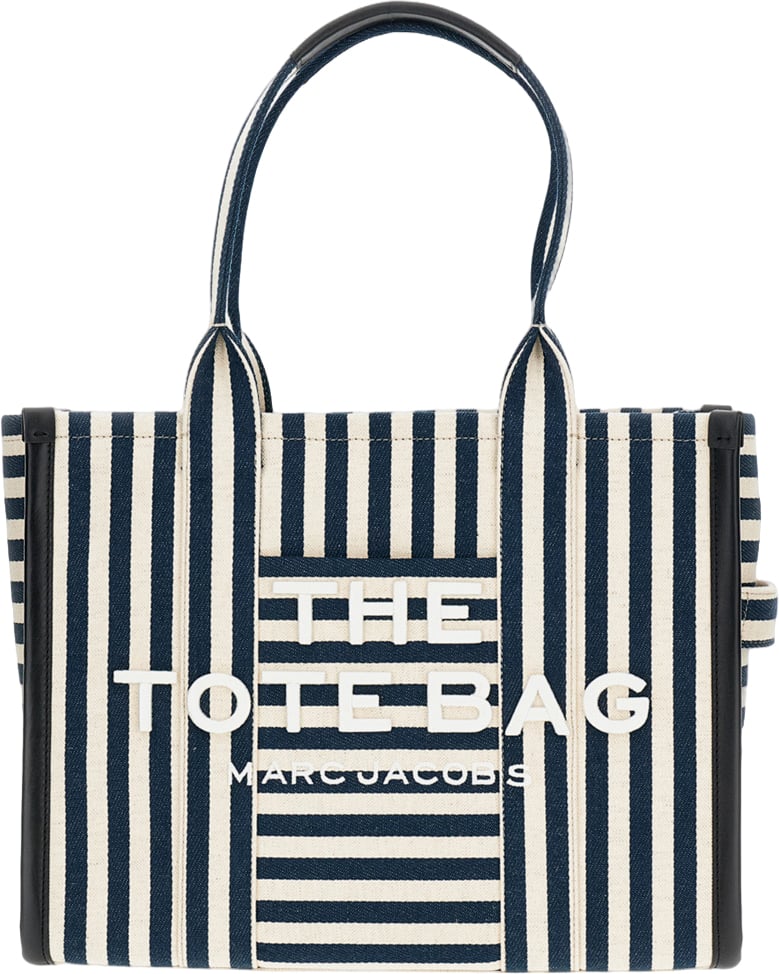 Marc Jacobs The Stripe Canvas Large Tote Bag Blauw