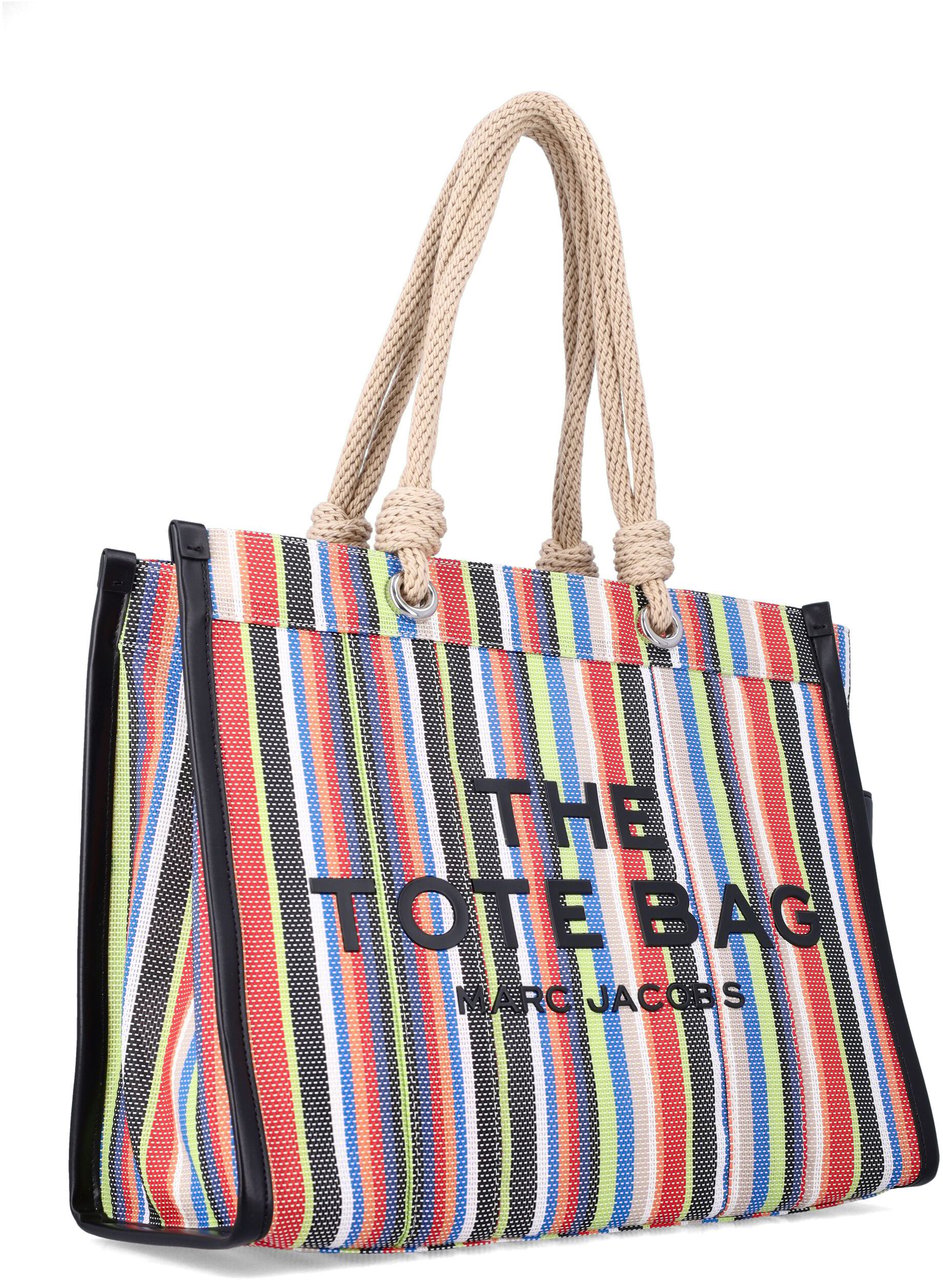 Marc Jacobs The Large Tote Market Red Multi Striped Divers