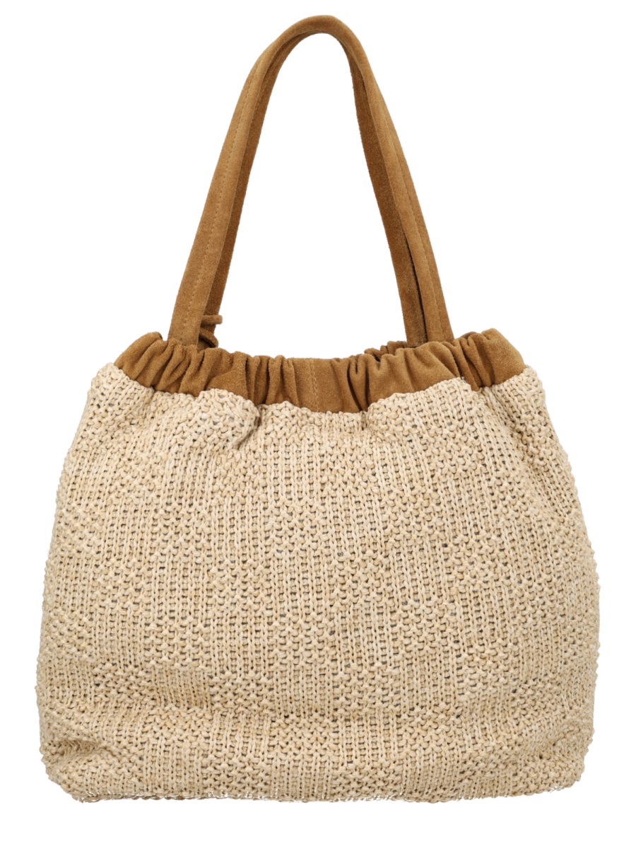 Marc Jacobs Neutrals Cristina Woven Pom-Pom Polyethylene Tote Bag Neutraal