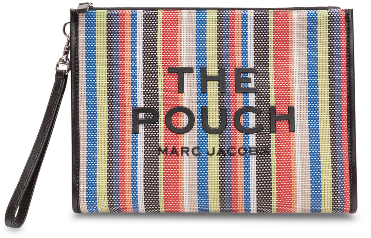 Marc Jacobs The Large Pouch Market Red Multi Striped Divers