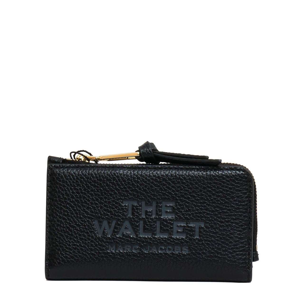 Marc Jacobs Medium Flat Wallet with Textured Leather and Snap Closure Zwart
