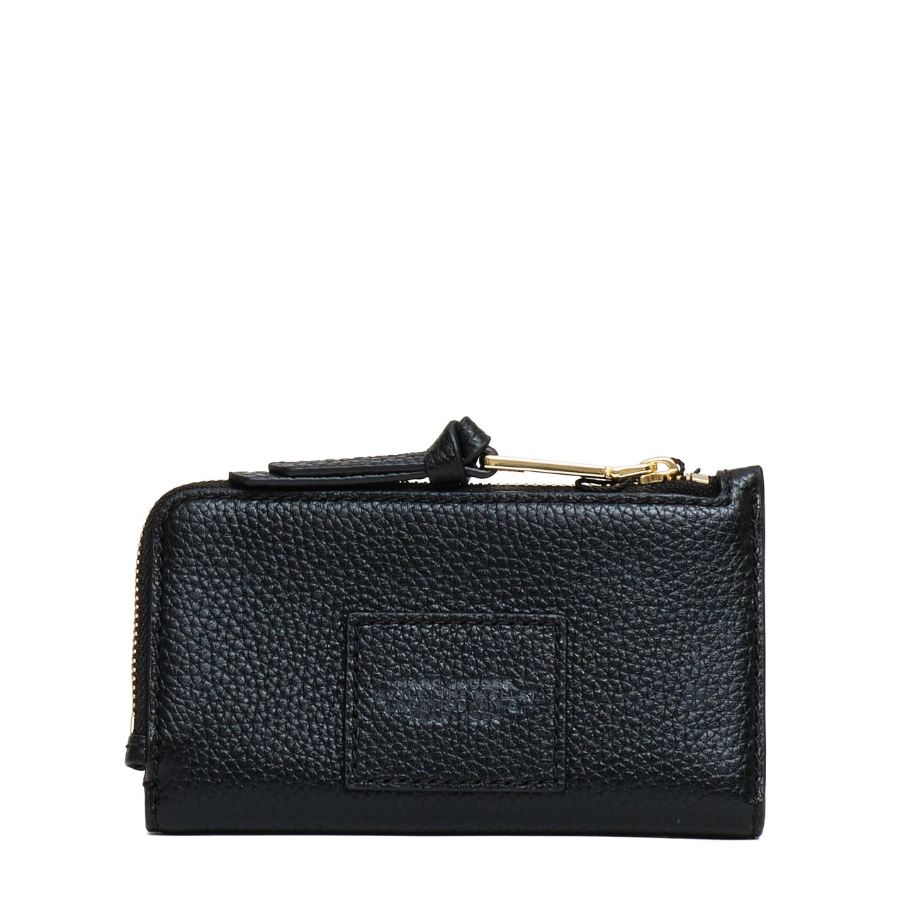 Marc Jacobs Medium Flat Wallet with Textured Leather and Snap Closure Zwart