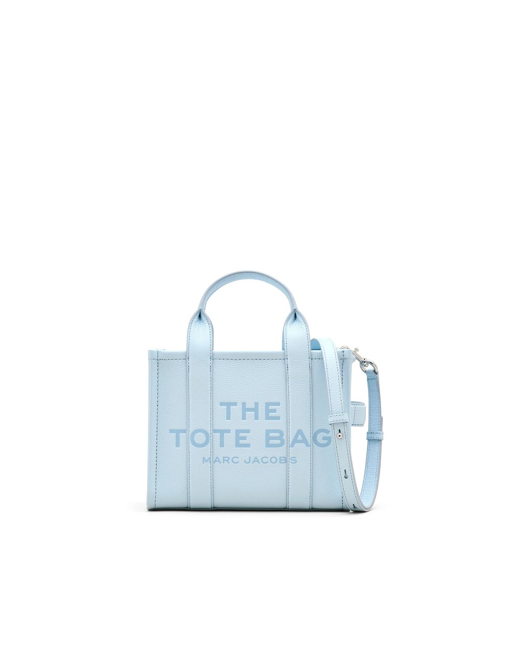 Marc Jacobs Pebbled Leather Small Tote with Removable Strap and Internal Pocket Blauw