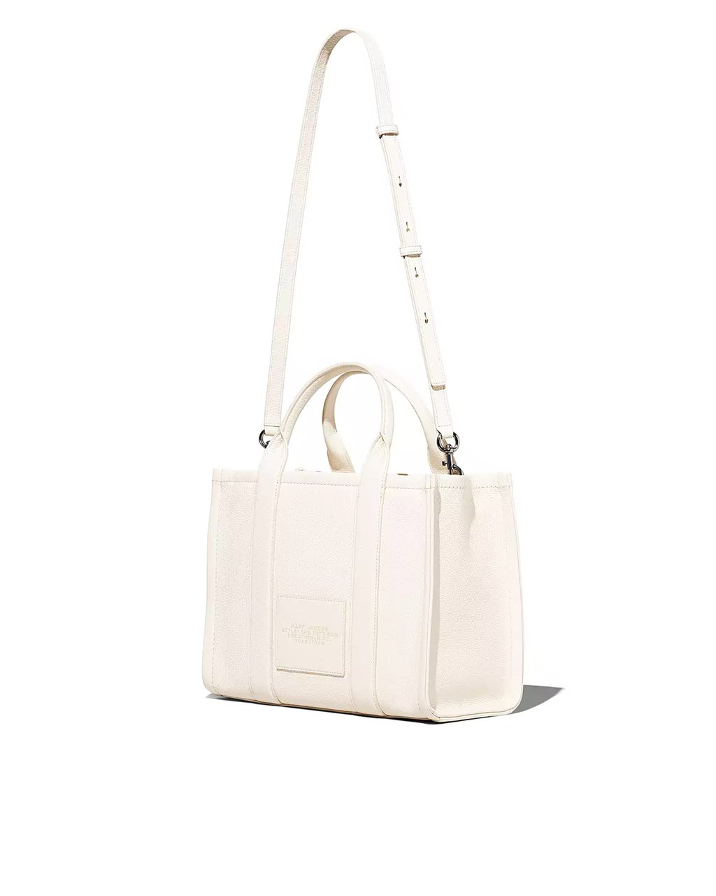Marc Jacobs Medium Leather Tote Bag with Zip Closure and Adjustable Strap Neutraal
