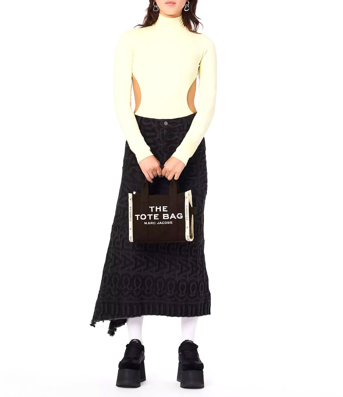 Marc Jacobs The Jacquard Small Black Tote Bag Zwart