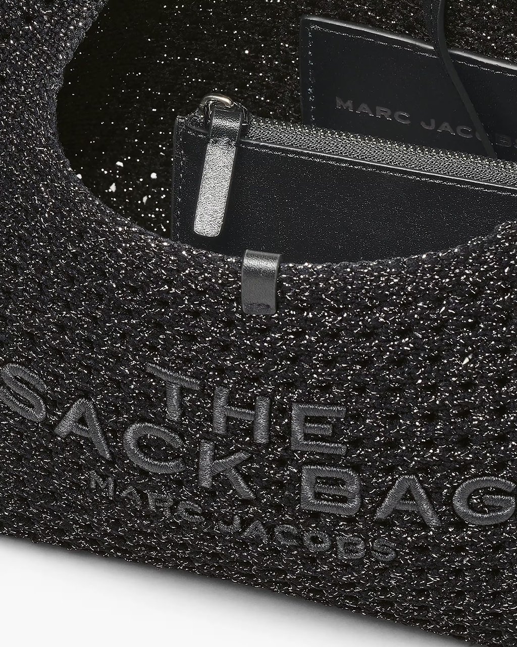 Marc Jacobs Intricately Crocheted Sack Bag with Shimmering Lurex Zwart