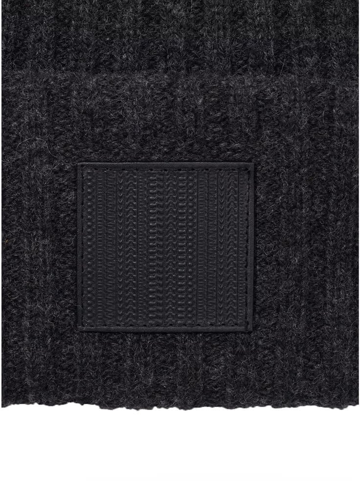 Marc Jacobs MARC JACOBS THE RIBBED DARK GREY BEANIE Grijs