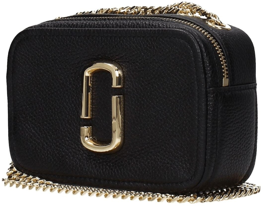 Marc Jacobs Black Leather Crossbody Bag Zwart