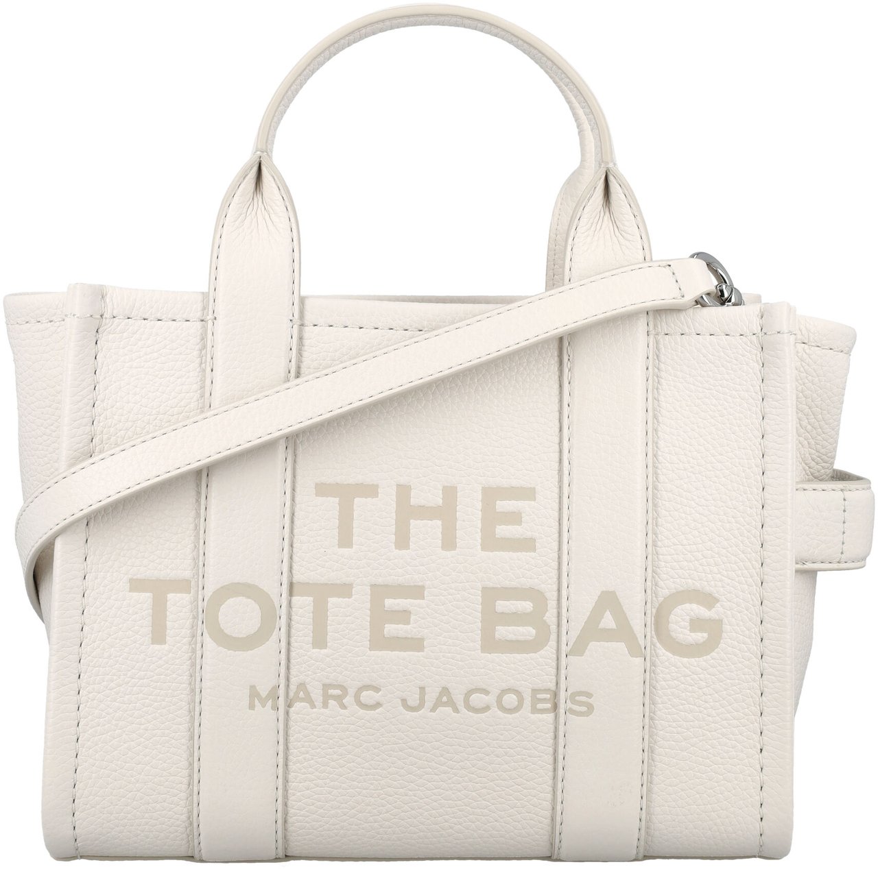 Marc Jacobs The Small Tote Leather Cotton Silver Zilver