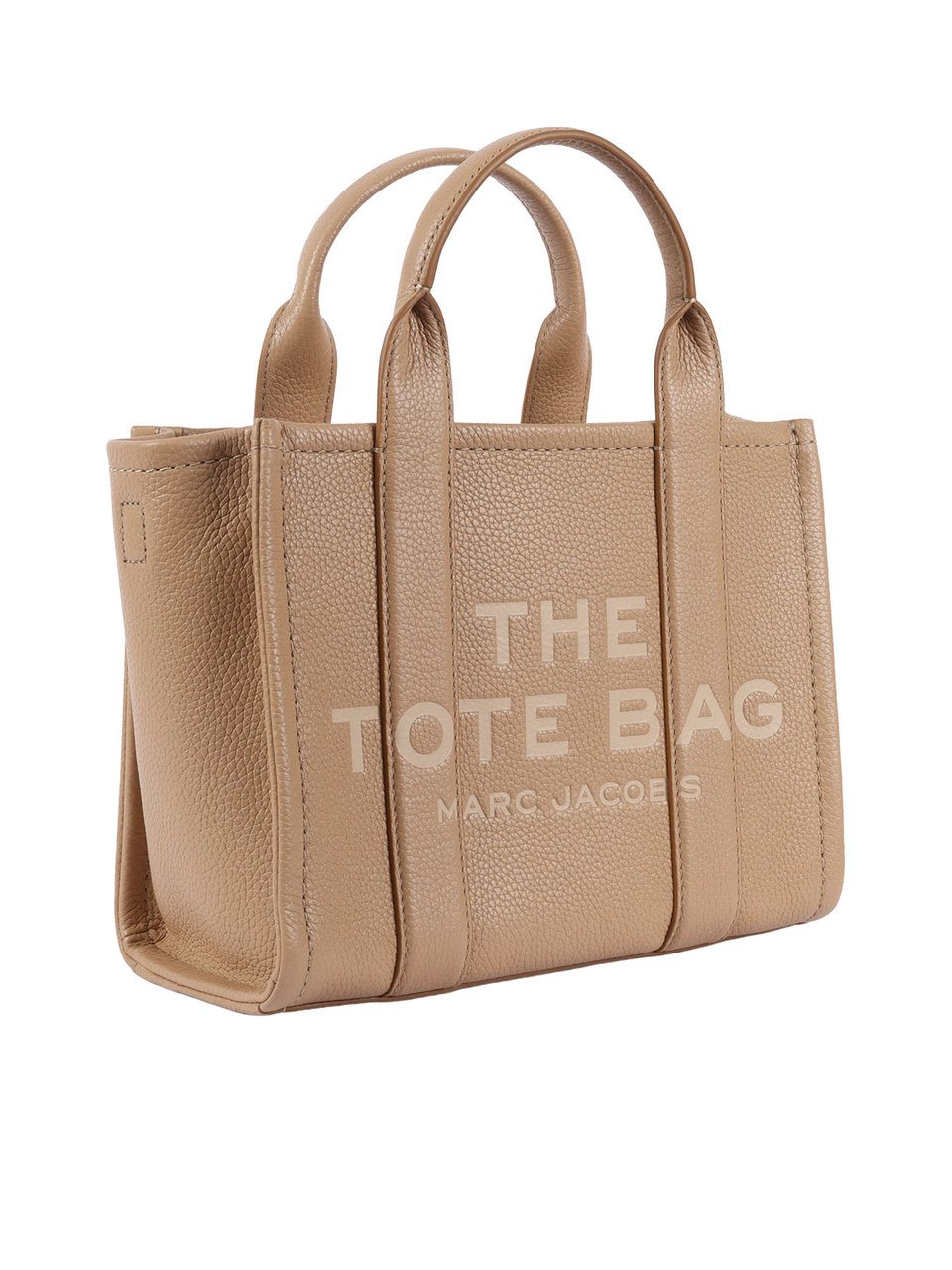Marc Jacobs Structured Textured Leather Small Tote Bag Neutraal
