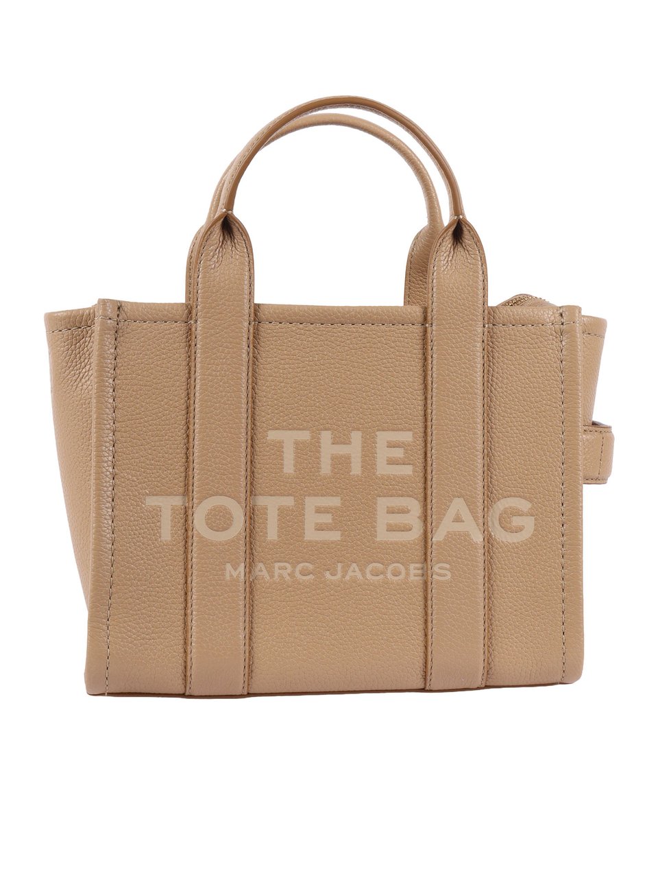 Marc Jacobs Structured Textured Leather Small Tote Bag Neutraal