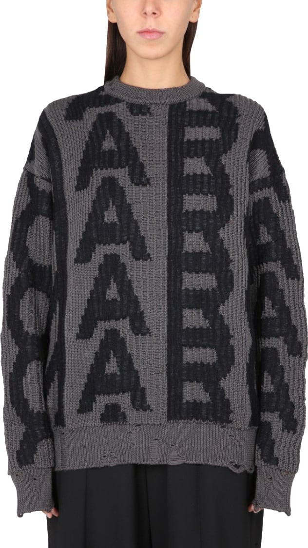 Marc Jacobs Oversized Distressed Sweater Zwart