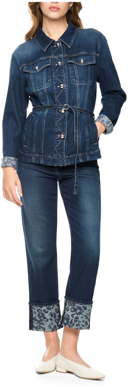 Marc Cain Marccain Jack Jackets Donkerblauw Bc 31.04 D08 Blauw