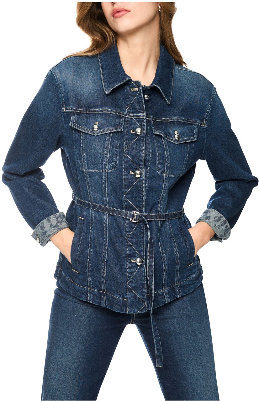 Marc Cain Marccain Jack Jackets Donkerblauw Bc 31.04 D08 Blauw
