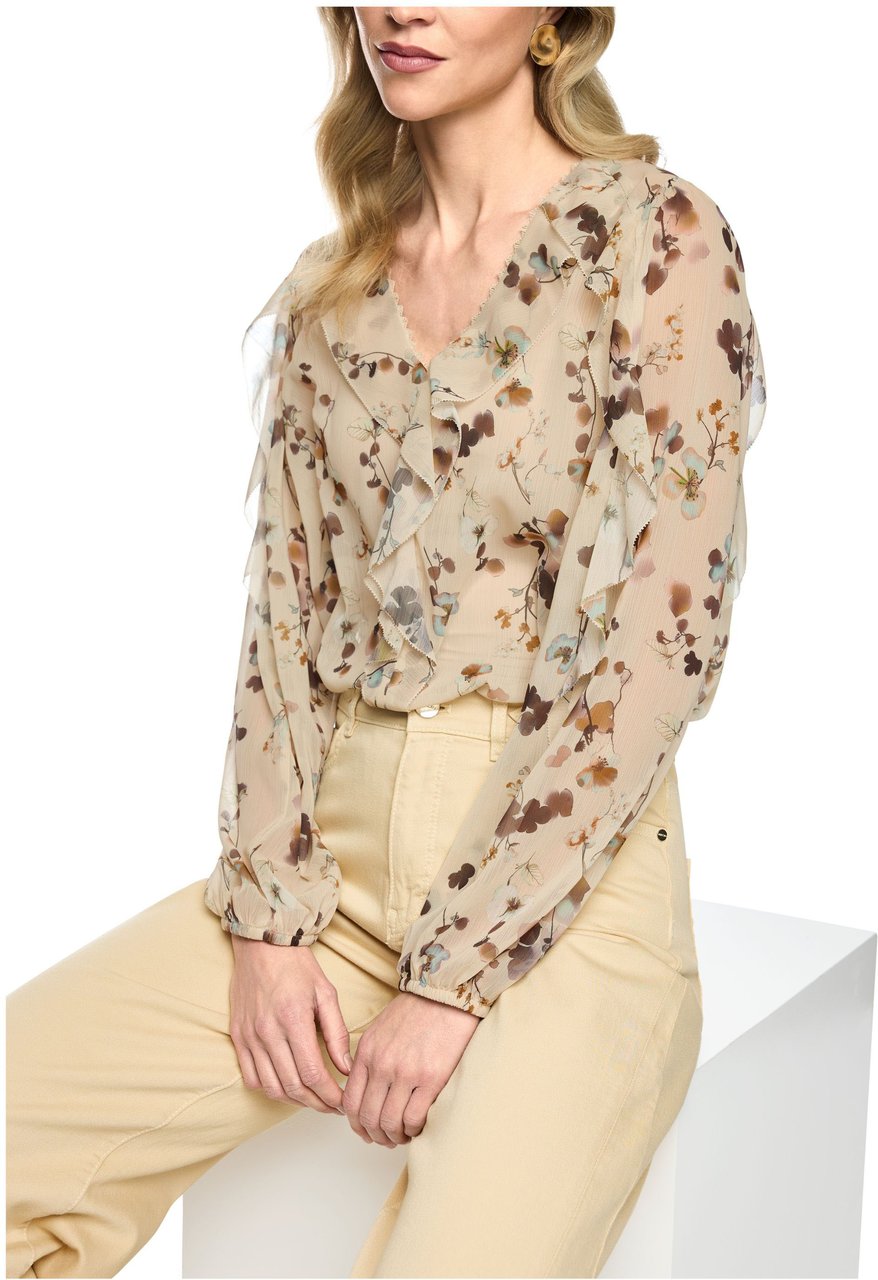Marc Cain Marccain Blouse Blouses Creme Bc 51.08 W54 Beige