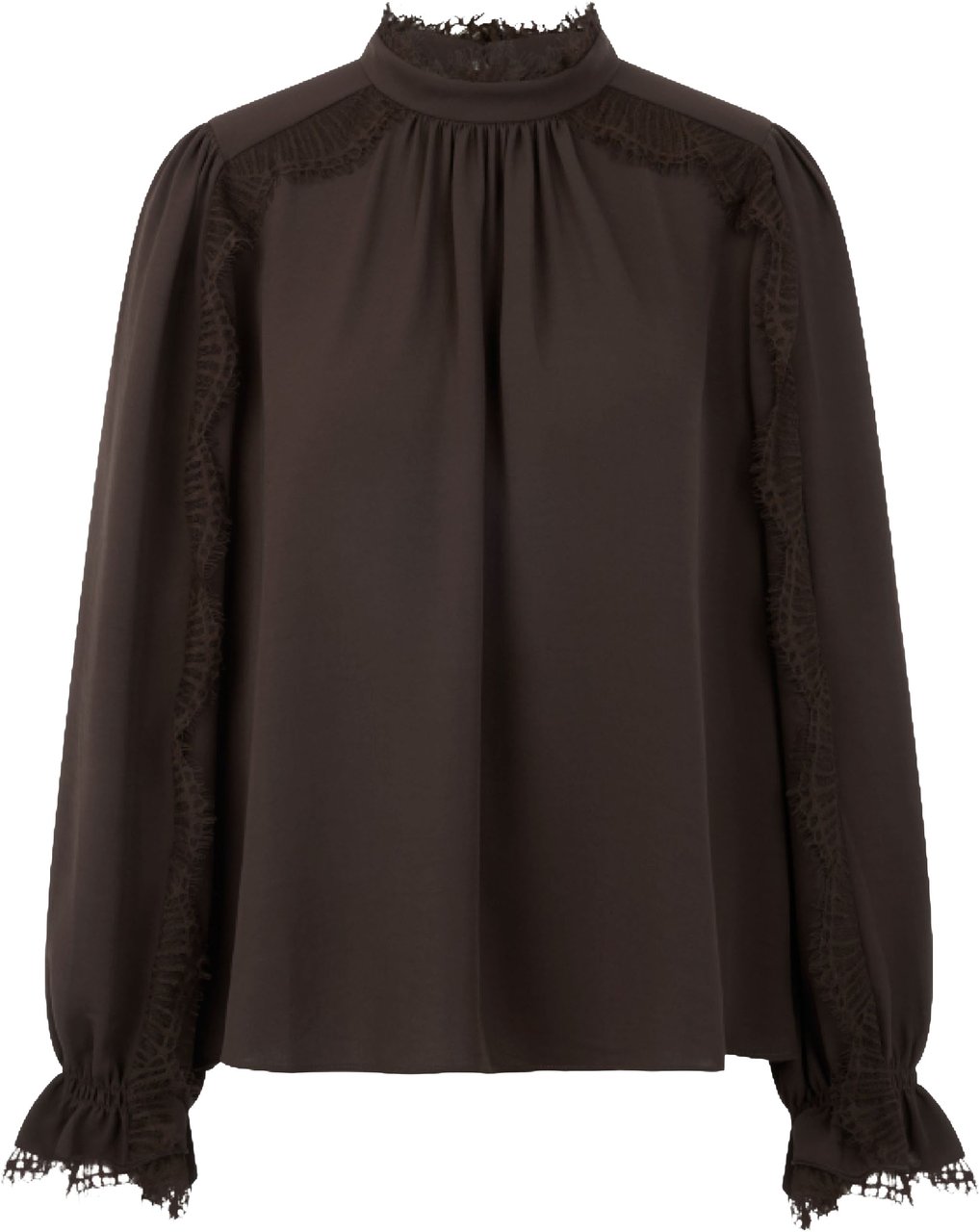 Marc Cain Marccain Blouse Blouses Donkerbruin Bc 51.18 W90 Bruin