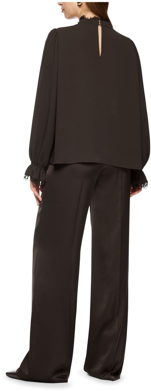 Marc Cain Marccain Blouse Blouses Donkerbruin Bc 51.18 W90 Bruin