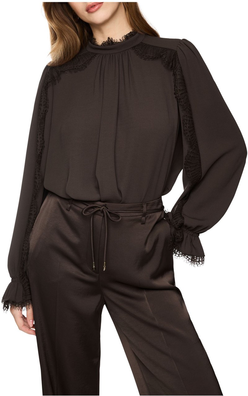 Marc Cain Marccain Blouse Blouses Donkerbruin Bc 51.18 W90 Bruin