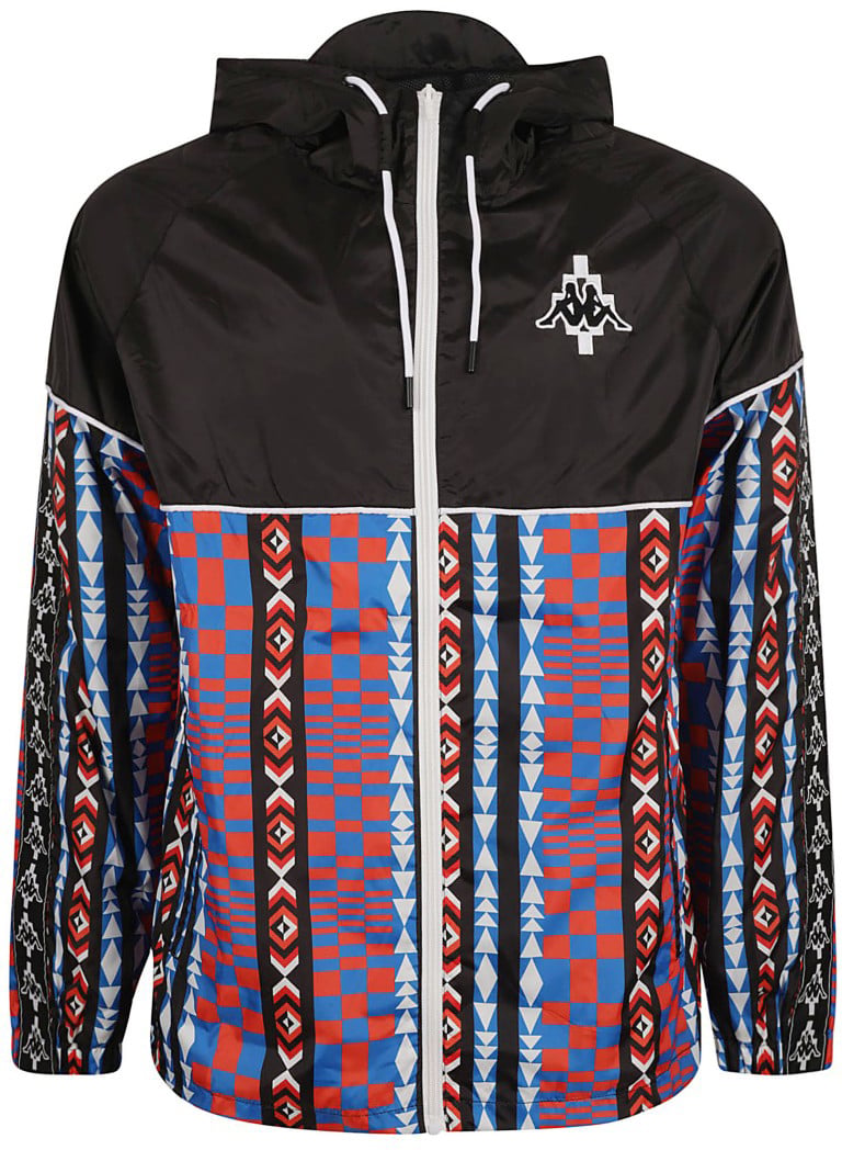 Marcelo Burlon Geometric Patterned Multicolour Jacket With Front Zipper Divers