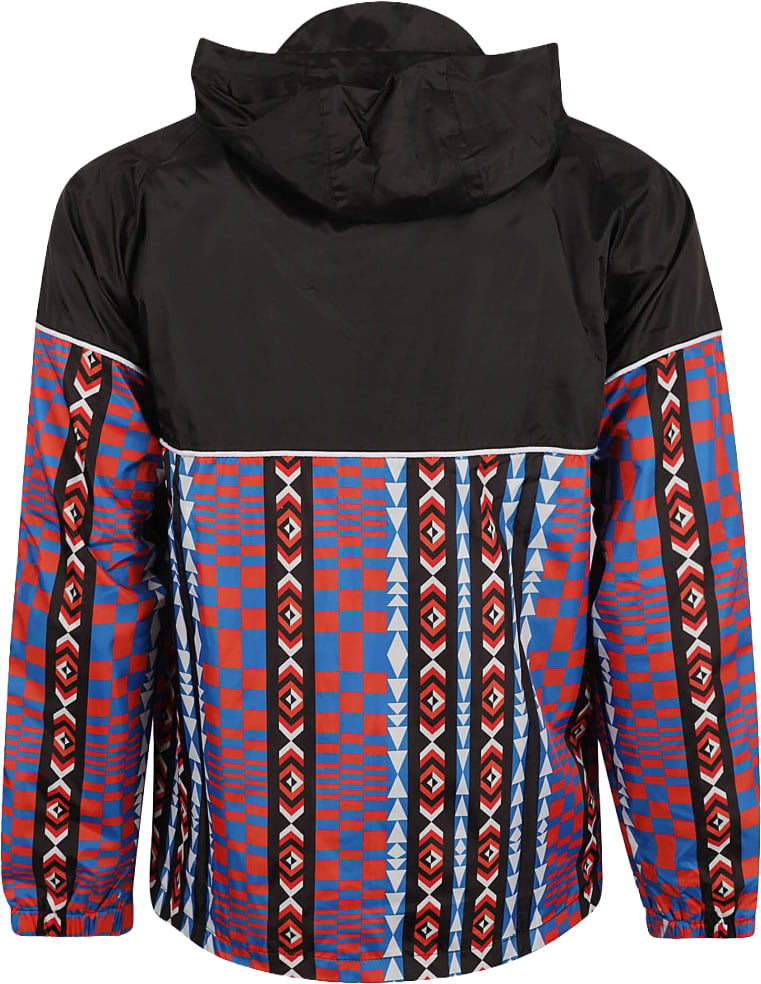 Marcelo Burlon Geometric Patterned Multicolour Jacket With Front Zipper Divers
