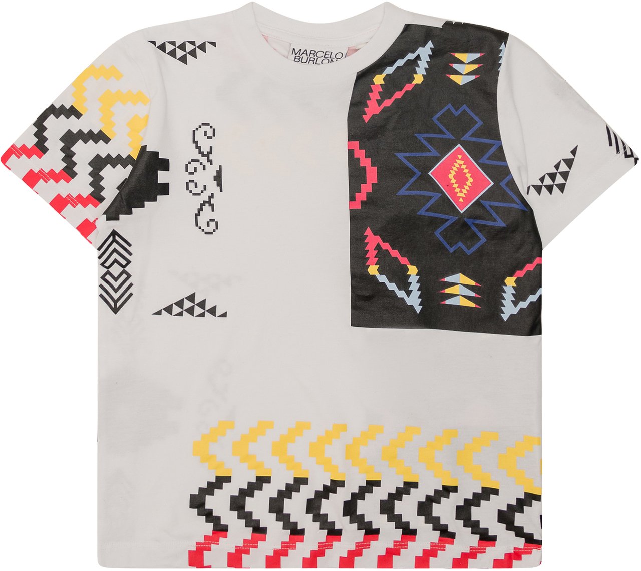 Marcelo Burlon T-Shirt Patchwork Folk Wit