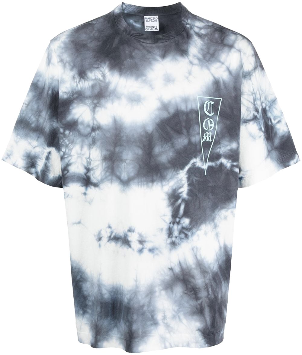 Marcelo Burlon Com Logo Tie-dye Oversize T-shirt Divers