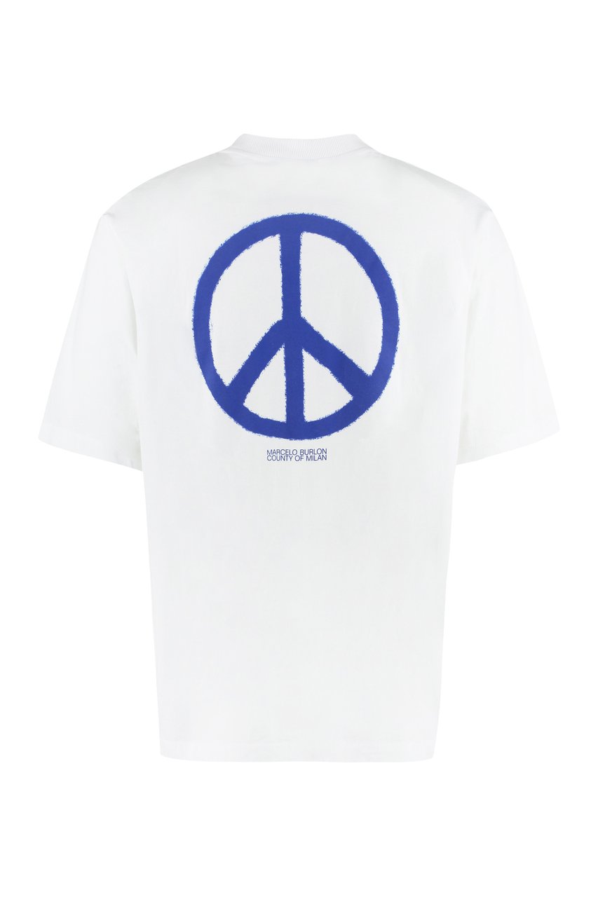 Marcelo Burlon Cotton crew-neck T-shirt Wit