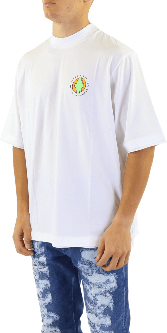Marcelo Burlon Heren Sunset Bird Dbl Hem Over Tee Wit