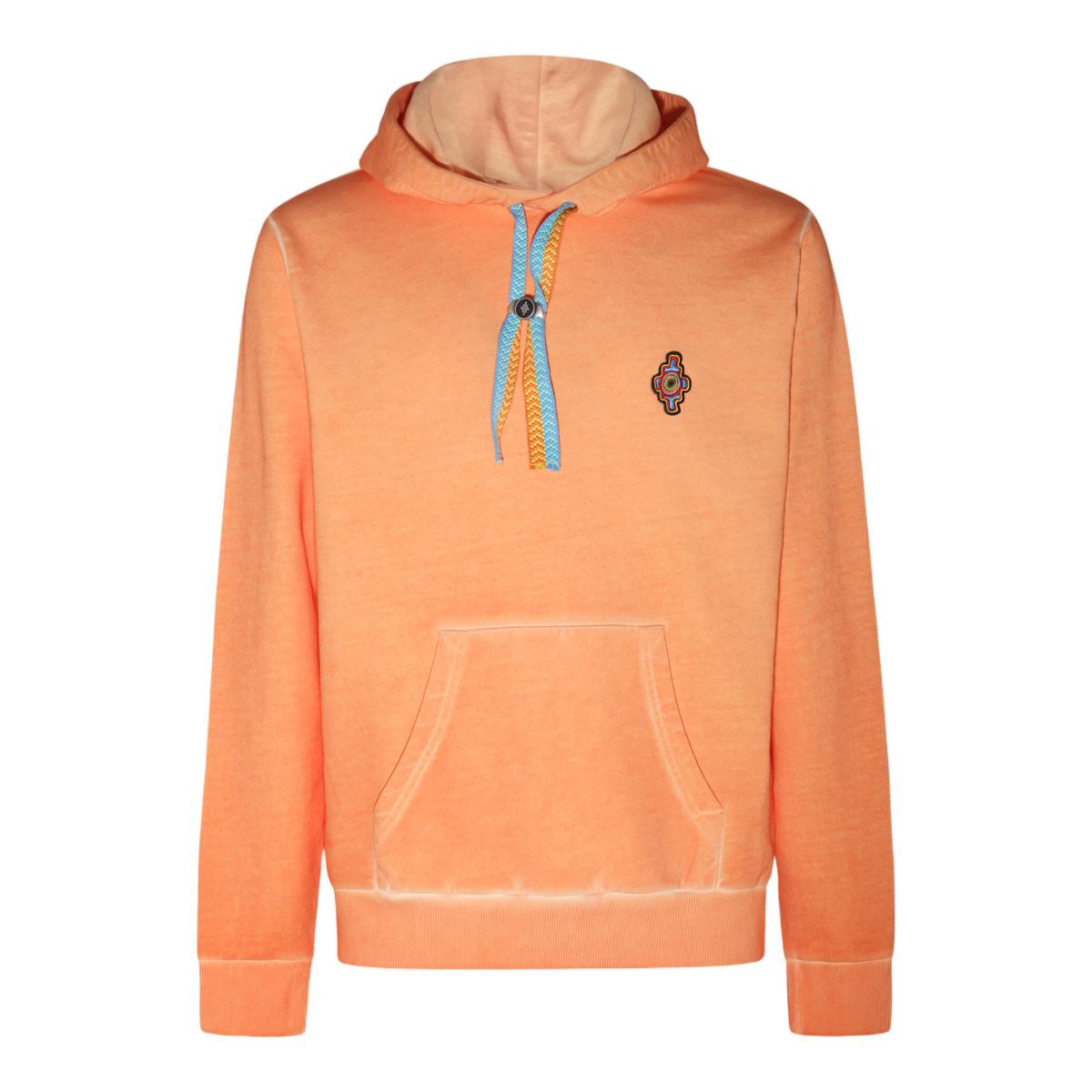 Marcelo Burlon Relaxed Fit Hoodie In Faded Orange With Contrasting Drawstrings Oranje