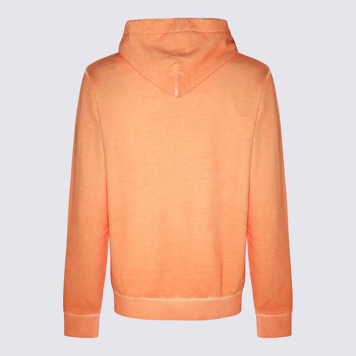 Marcelo Burlon Relaxed Fit Hoodie In Faded Orange With Contrasting Drawstrings Oranje