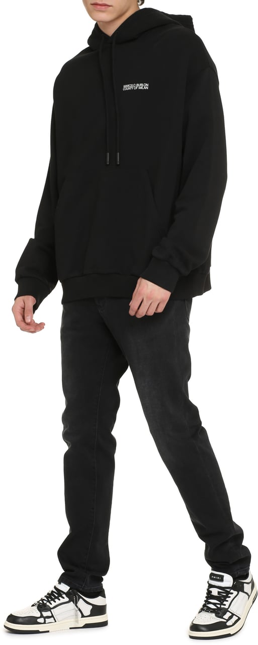 Marcelo Burlon Logo print hoodie Zwart