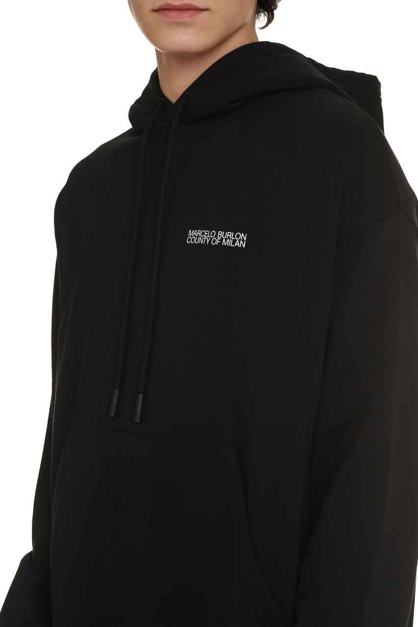 Marcelo Burlon Logo print hoodie Zwart