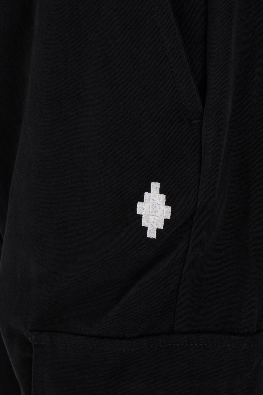 Marcelo Burlon Marcelo Burlon Black cotton stretch cargo pants Zwart