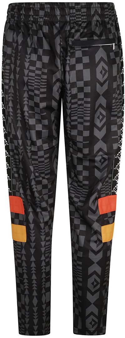 Marcelo Burlon Geometric Pattern Trousers With Tapered Legs Zwart